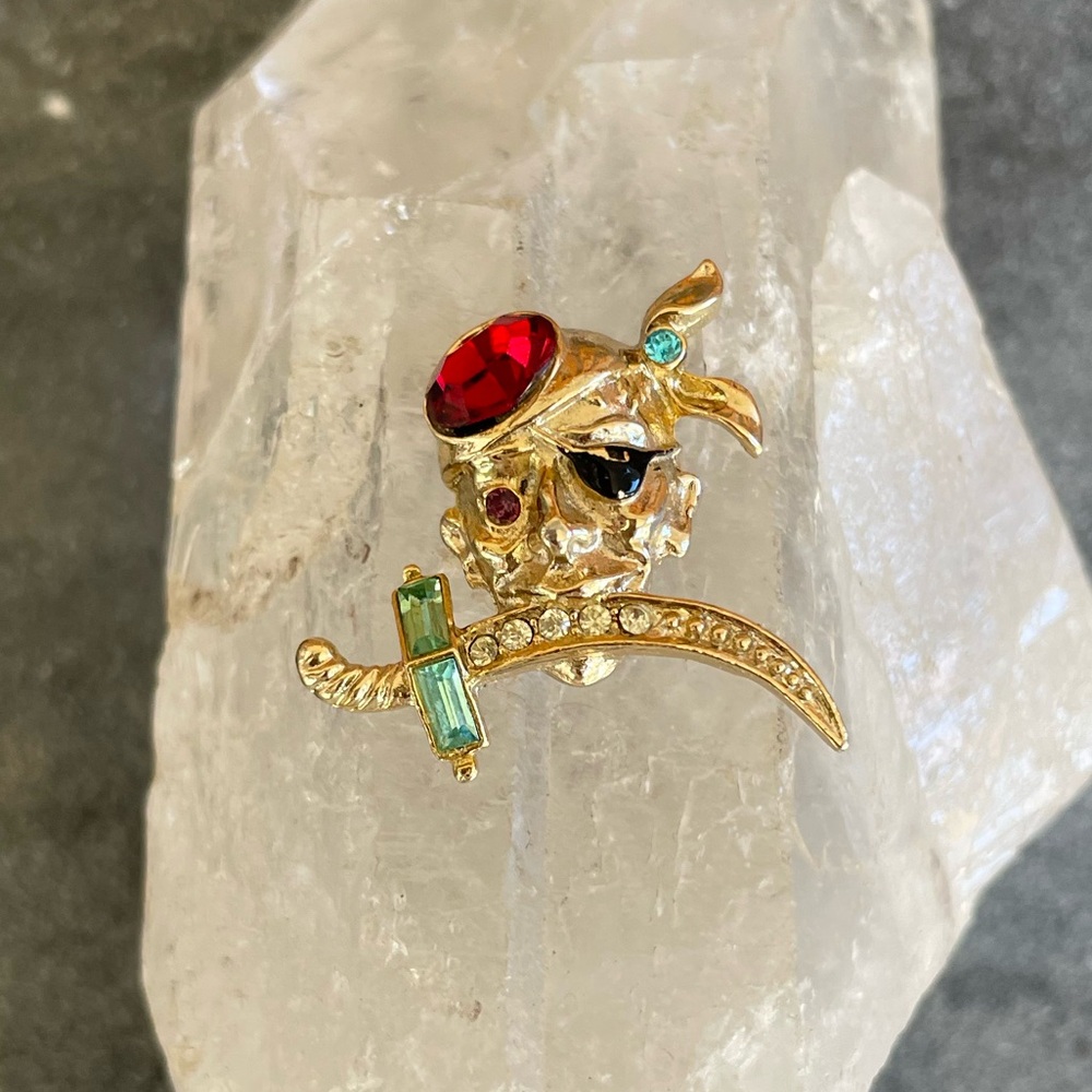 Vintage Coro Pirate Crystal Scatter Pin Brooch - Picture 4 of 16